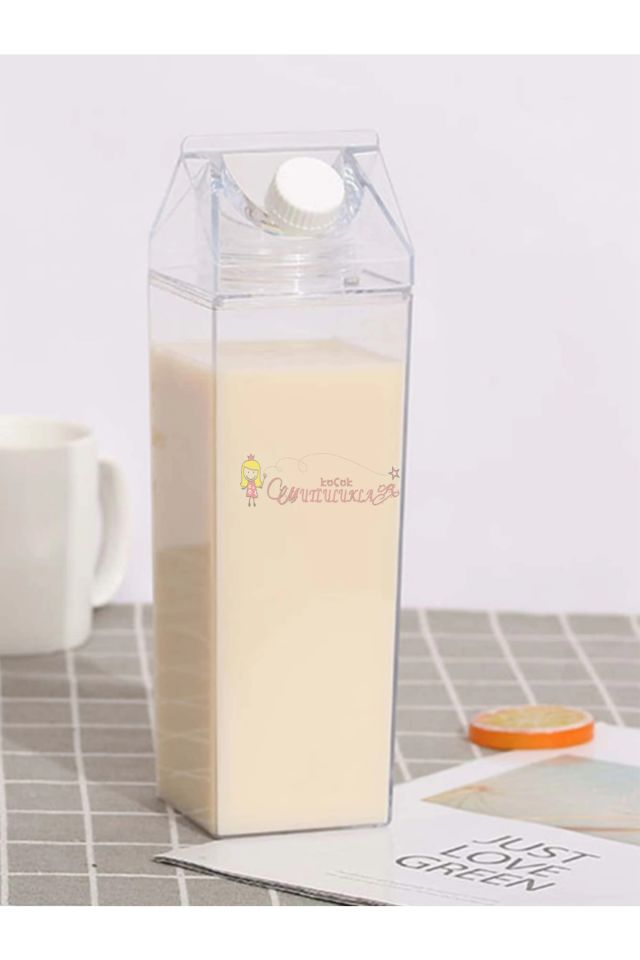 Süt Kutu Tasarımlı Su Kahve Içecek Şişesi Kahve Ve Sunum Bardağı