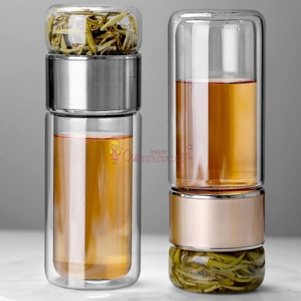 Çift Katlı Cam Bitki Çayı Demliği Filtre Kahve Demliği Bitki Çayı Bardak Çay French Press