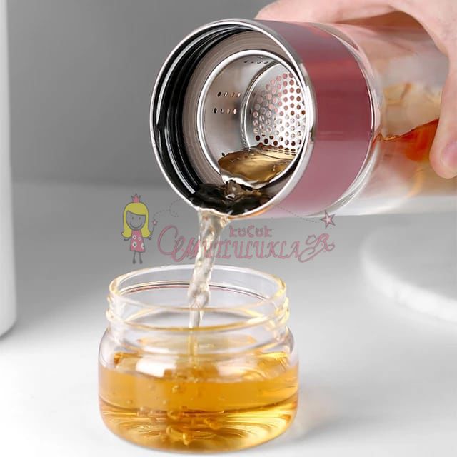 Çift Katlı Cam Bitki Çayı Demliği Filtre Kahve Demliği Bitki Çayı Bardak Çay French Press