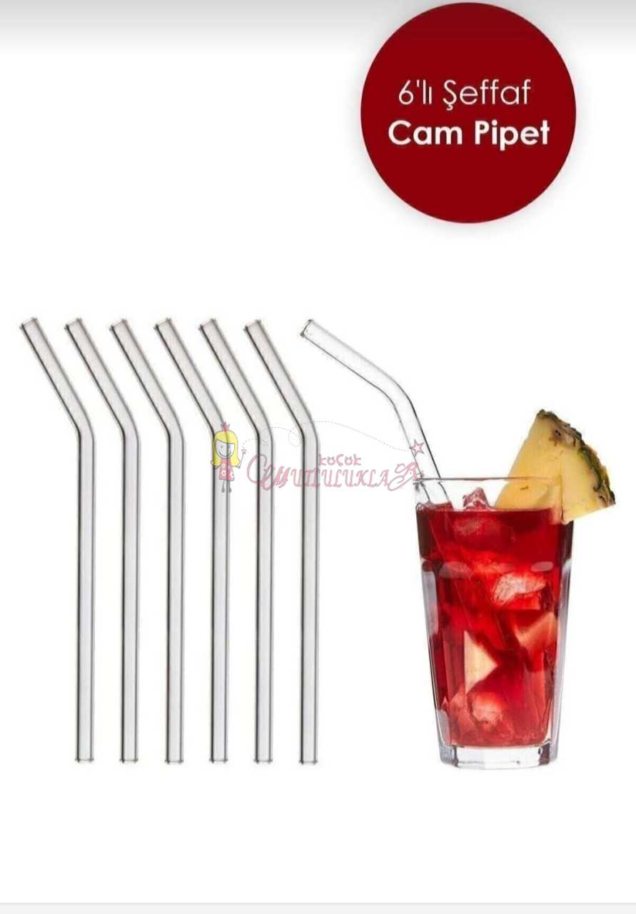 Şeffaf 6'lı Cam Eğimli Pipet