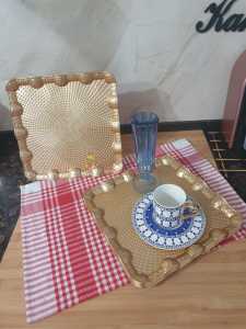 KARE  Gold/ Gümüş  Sunum Tepsisi