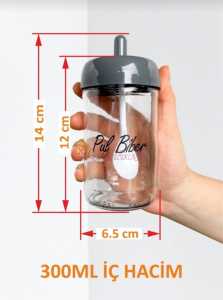 12 Adet Kendinden Kaşıklı Cam Baharat Seti 300 ml (Baharat Etiketli  Hediyeli ) FÜME
