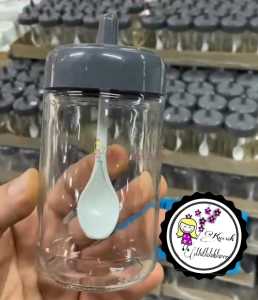12 Adet Kendinden Kaşıklı Cam Baharat Seti 300 ml (Baharat Etiketli  Hediyeli ) FÜME