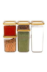 Hobi Box 5'li Kare Kristal Saklama Kabı 5'li Set