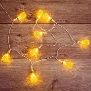 Ampullü Damla Metal Pilli Led Işık (Gün Işığı)