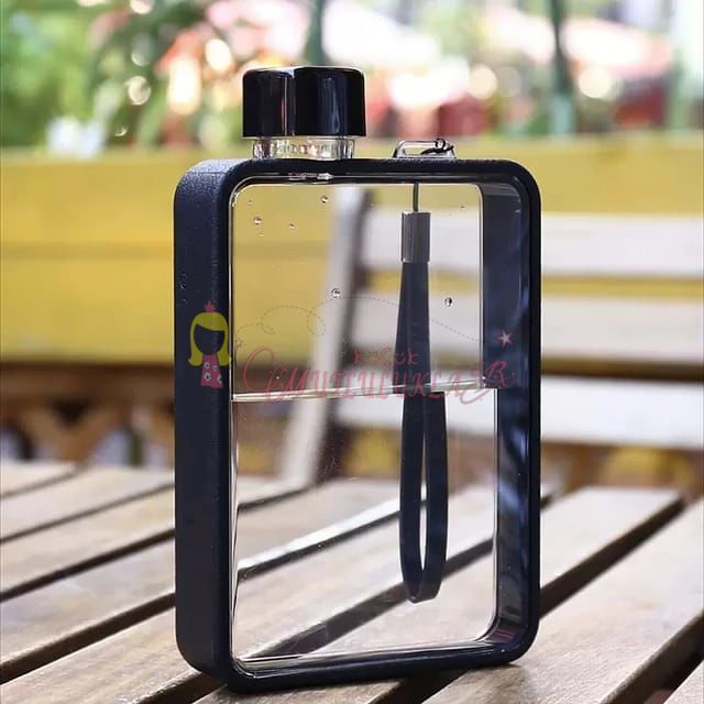 Tablet Matara  Şeffaf Motivasyonel Stickerlı Çerçeveli A5 Şeklinde Su Matarası