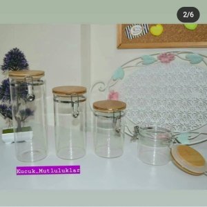 BAMBU KİLİTLİ BORASİLİKAT SAKLAMA KABI