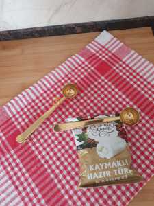 Paslanmaz Çelik Klipsli Ölçü Kaşığı (Gold)
