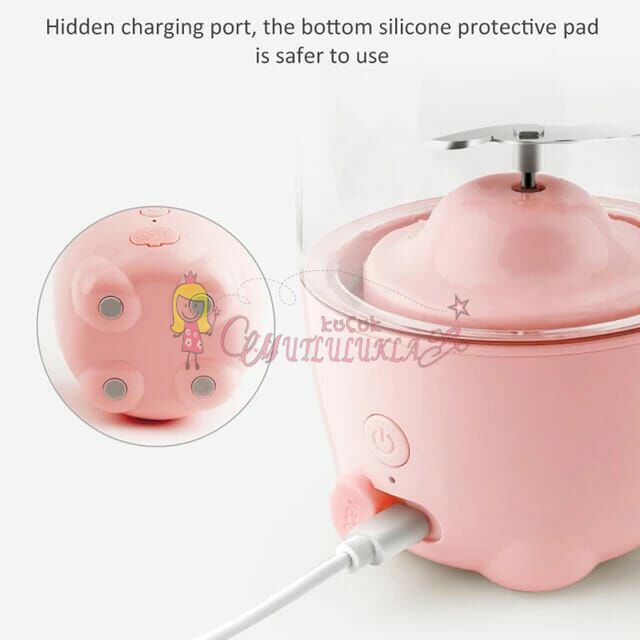 Tavşan Model Taşınabilir USB Şarj Edilebilir Meyve Blender Mikser