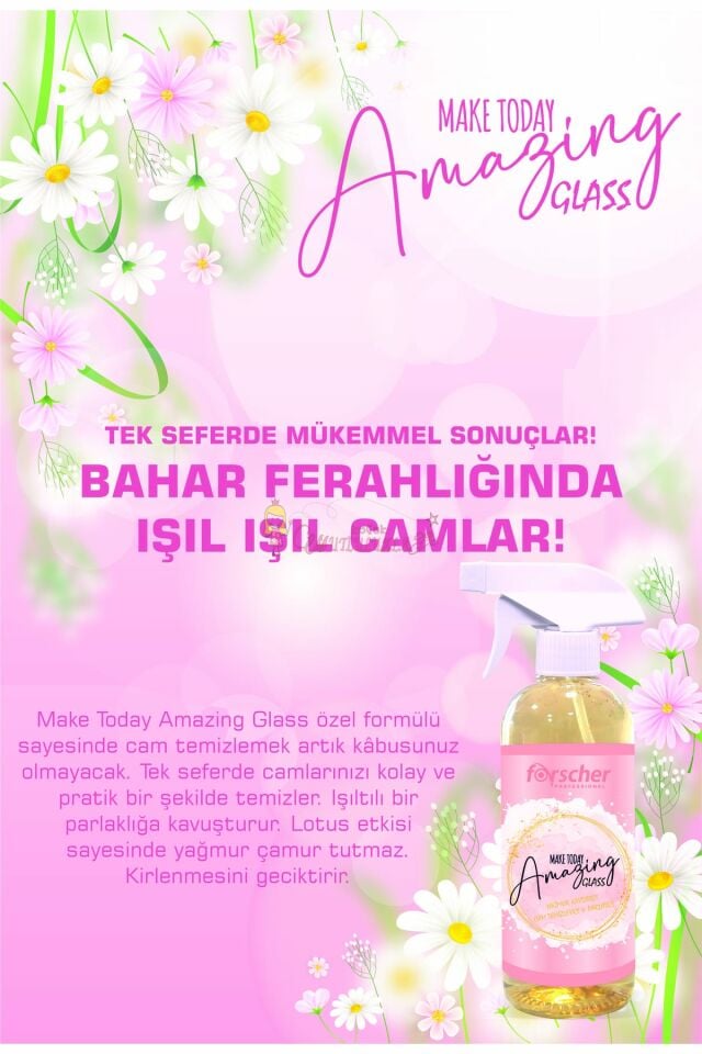 Make Today Amazing Glass Cam Temizleyici & Parlatıcı & Yağmur ve Çamur Kaydırıcı