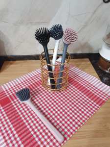 Pratik Silikon Başlıklı Bulaşık Yıkama Ve Lavabo Temizleme Fırçası