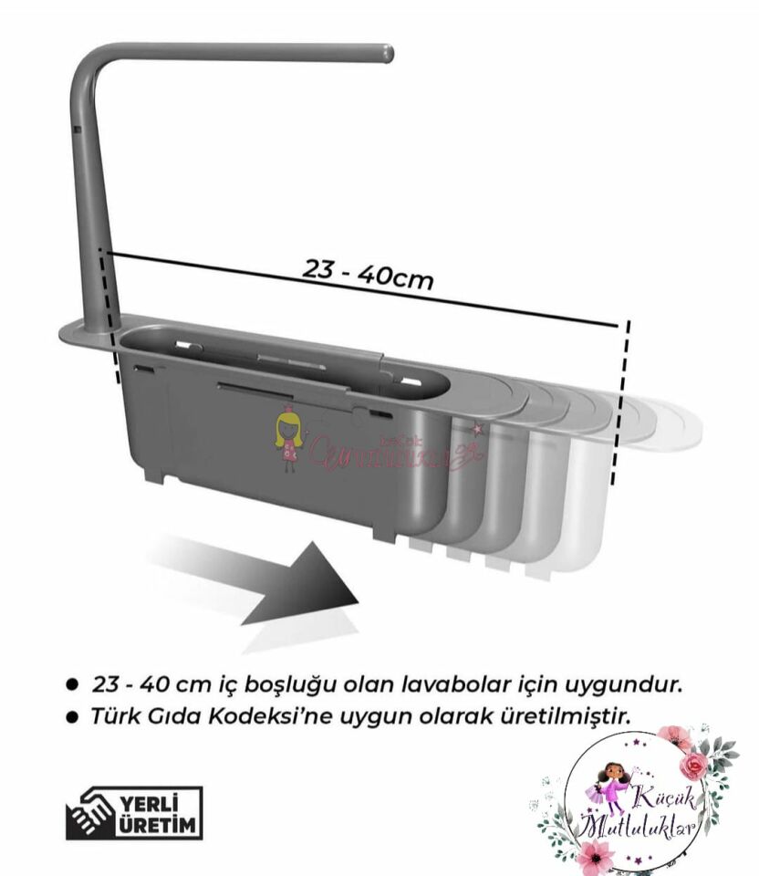 Teleskopik mutfak Sabunluk Organizer