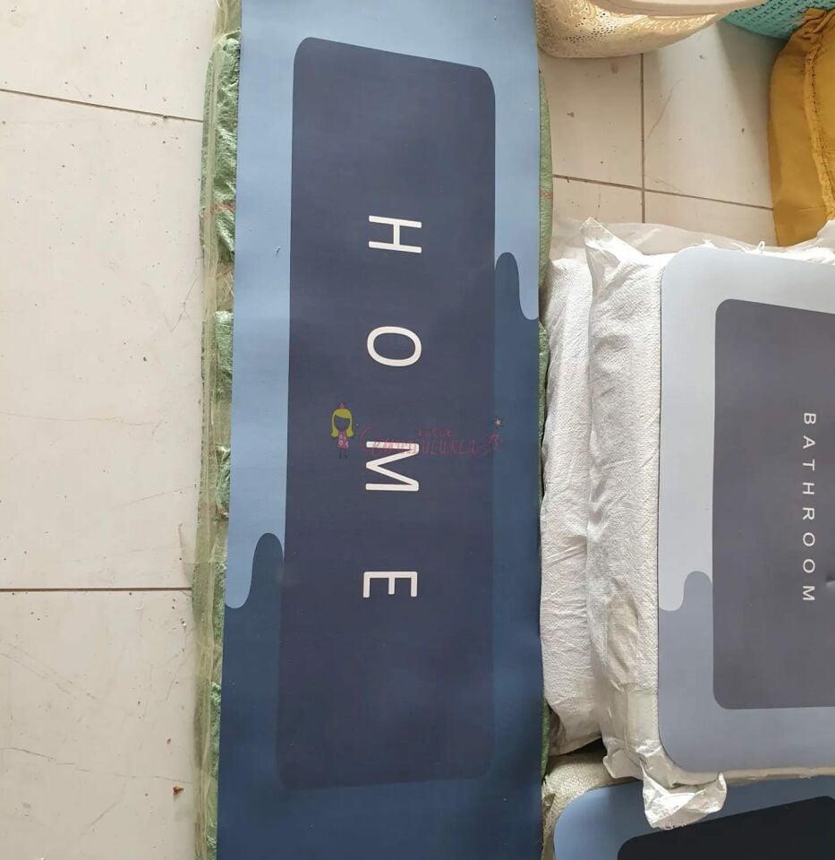 Büyük Boy Dikdörtgen Uzun HOME yazılı Sihirli Paspas