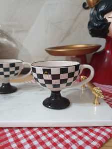 Damalı Double Türk Kahvesi Fincanı ( Tekli )