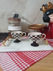 Damalı Double Türk Kahvesi Fincanı ( Tekli )