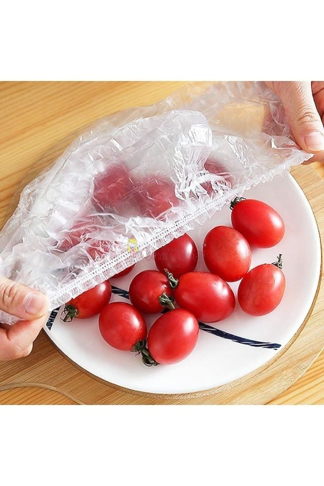 100 Adet Lastikli Tazeliği Koruyan Tencere ve Tabak Bonesi Esnek Strech Kapak