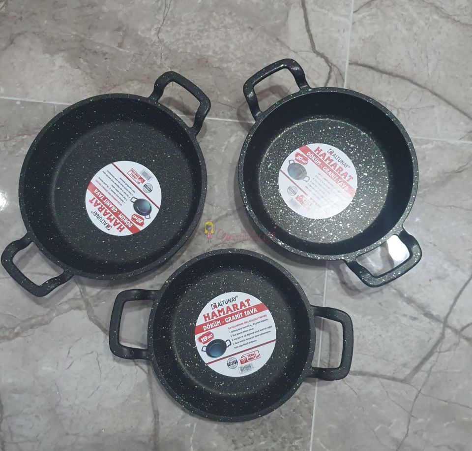 Döküm Sahan Seti 3'Lü 18-20-22 Cm Sahan
