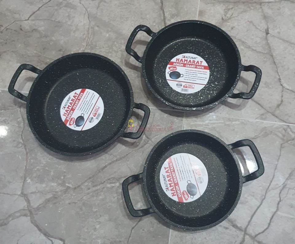 Döküm Sahan Seti 3'Lü 18-20-22 Cm Sahan