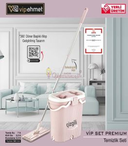 VIP AHMET YENİ PREMIUM ÇİZGİLİ TABLET MOP TEMİZLİK SETİ