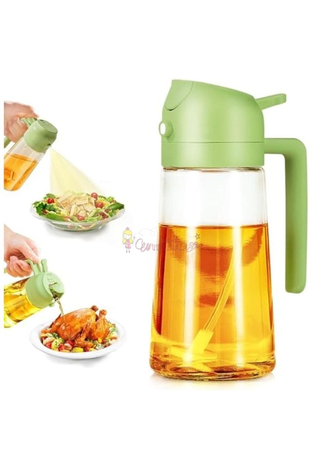 Yağ Püskürtme yağdanlik , 2'si 1 Arada Yağ Kabı, 470ml Sprey Şişesi