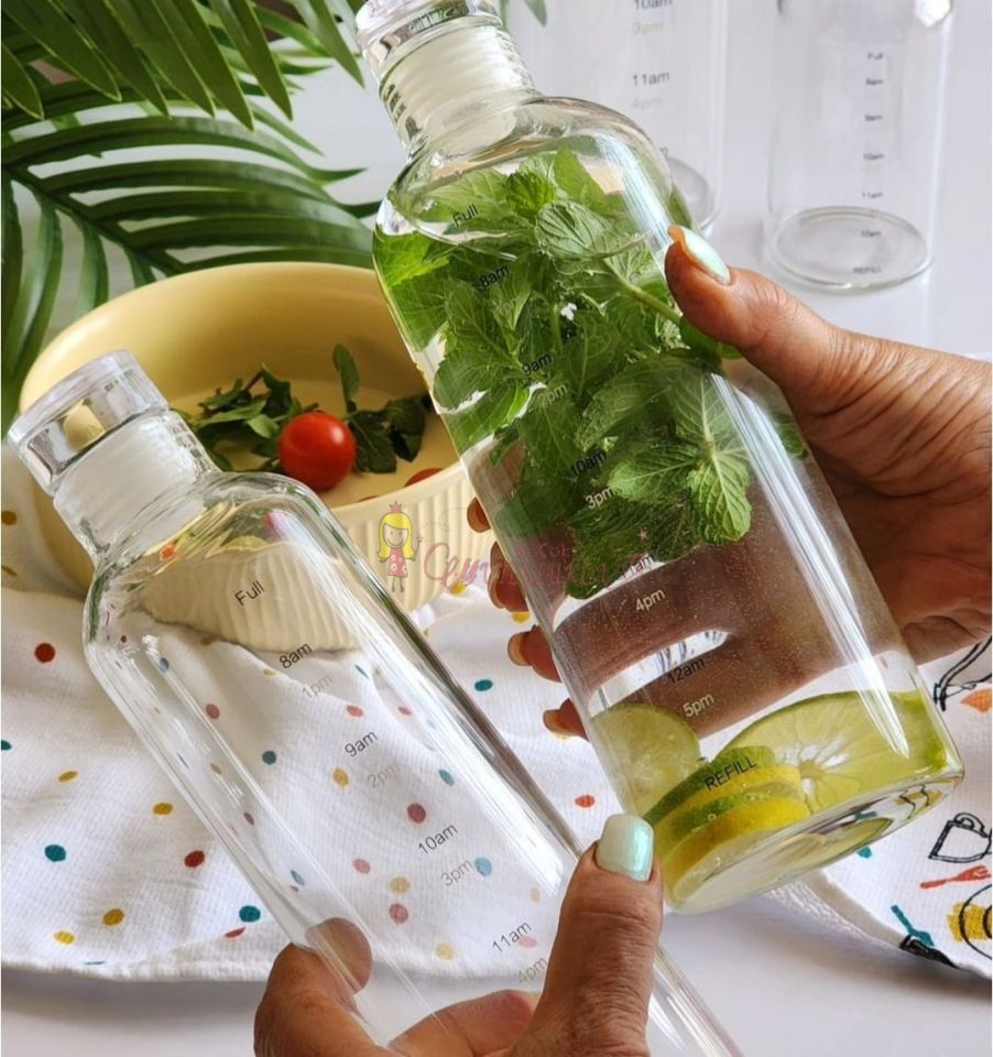 Sağlıklı Cam Su Şişesi 750ml Motivasyonlu Sızdırmaz Matara Suluk Borosilikat Cam