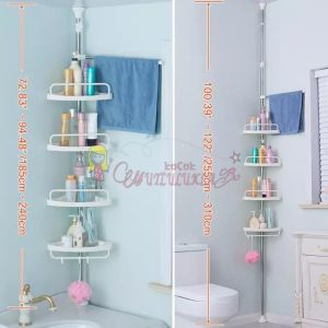 4 Katlı Yaylı Banyo Ve Mutfak Köşe Rafı Seti