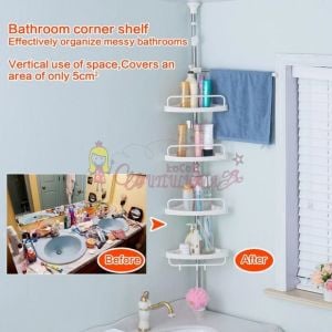 4 Katlı Yaylı Banyo Ve Mutfak Köşe Rafı Seti