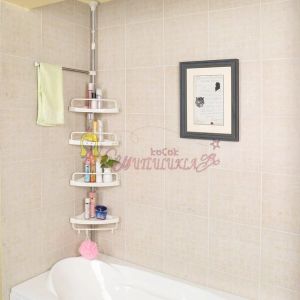 4 Katlı Yaylı Banyo Ve Mutfak Köşe Rafı Seti