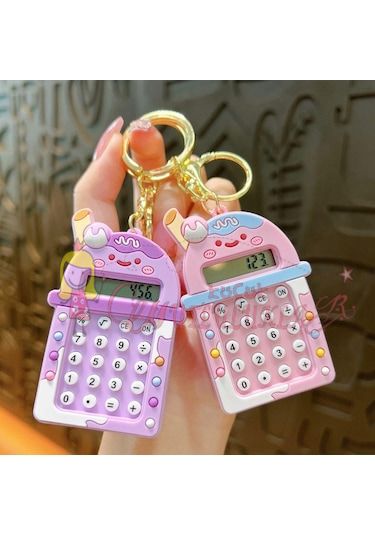 8 Haneli Ekran Anahtarlık Kawaii  Taşınabilir Hesap Makinesi