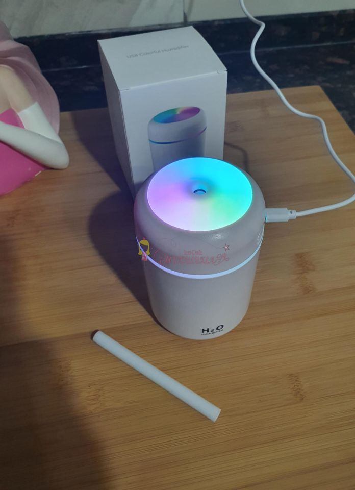 H2O Humidifier 300 ml Ulrasonik Hava Nemlendirici Buhar Makinesi ve Aroma Difüzörü