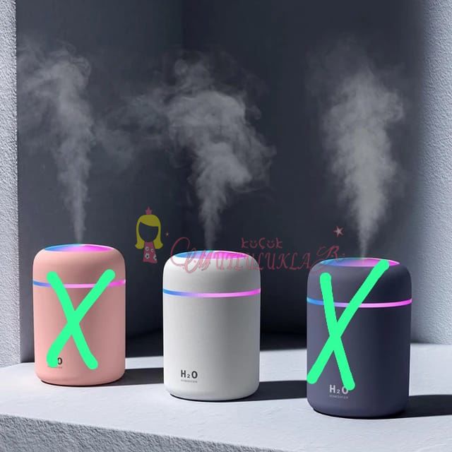 H2O Humidifier 300 ml Ulrasonik Hava Nemlendirici Buhar Makinesi ve Aroma Difüzörü