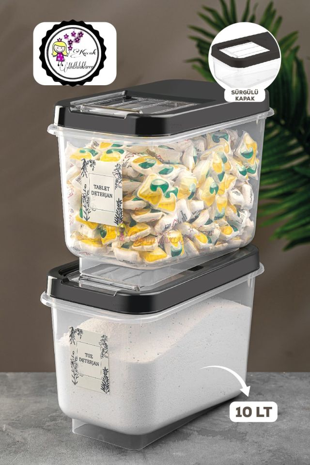 Soft Chef Multi Box 5+7,5+10 Lt 3lü Saklama Kabı Krem /Antrasit