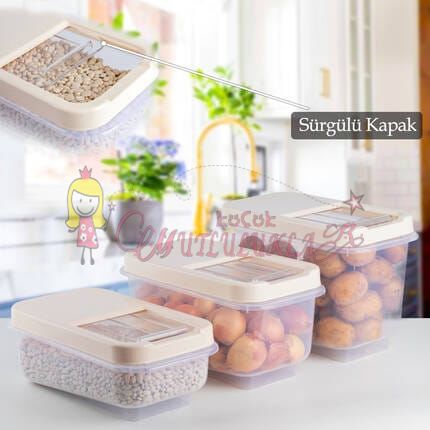 Soft Chef Multi Box 5+7,5+10 Lt 3lü Saklama Kabı Krem /Antrasit
