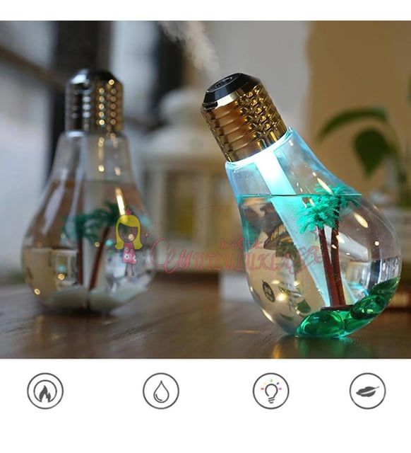 Ampul Şeklinde Led Işıklı Hava Nemlendirici Buhar Makinesi