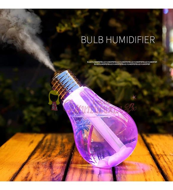 Ampul Şeklinde Led Işıklı Hava Nemlendirici Buhar Makinesi