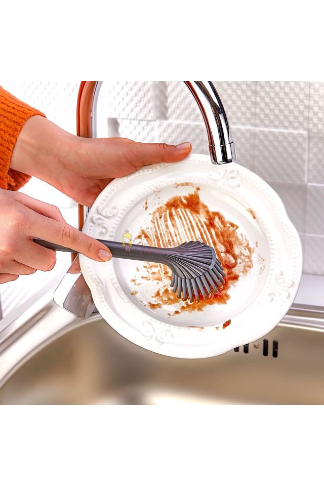 Armona Silikon Fırçalı Mutfak Banyo Sıvı Sabunluk Süngerlik Seti