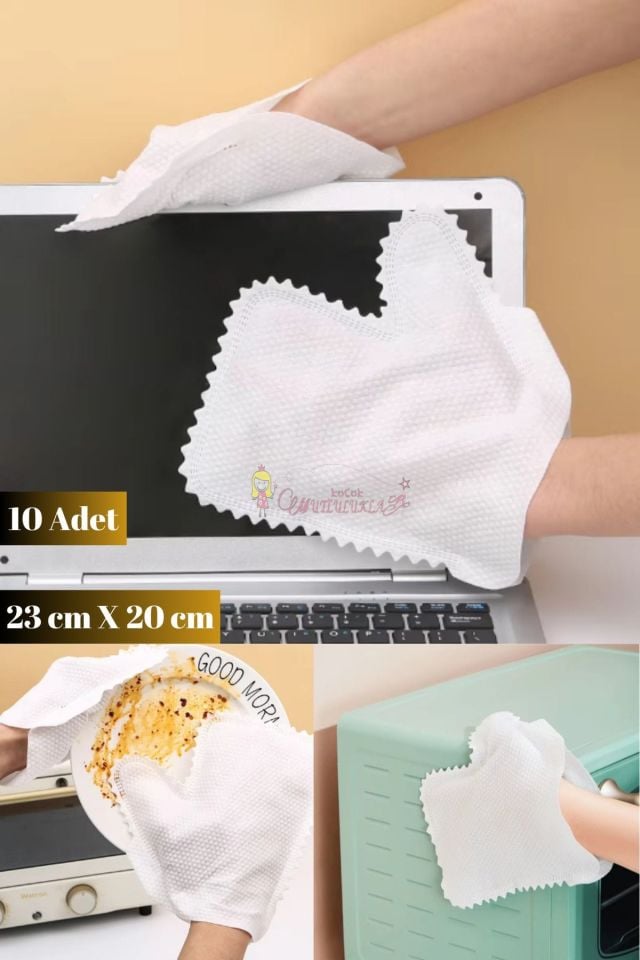 Yıkanabilir Mikrofiber Toz Alma Eldiveni Temizlik Eldiveni 10 Adet