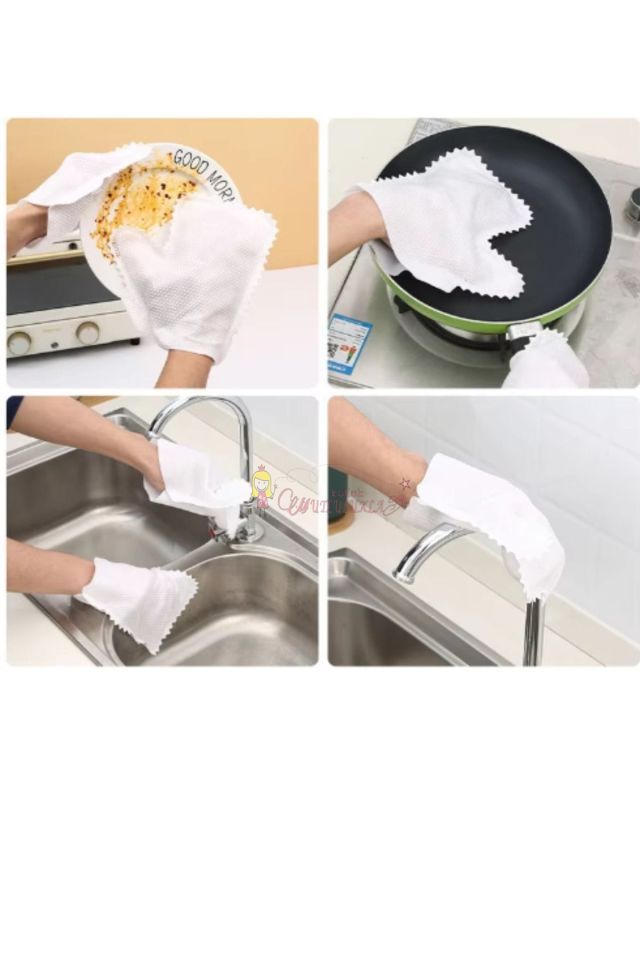 Yıkanabilir Mikrofiber Toz Alma Eldiveni Temizlik Eldiveni 10 Adet