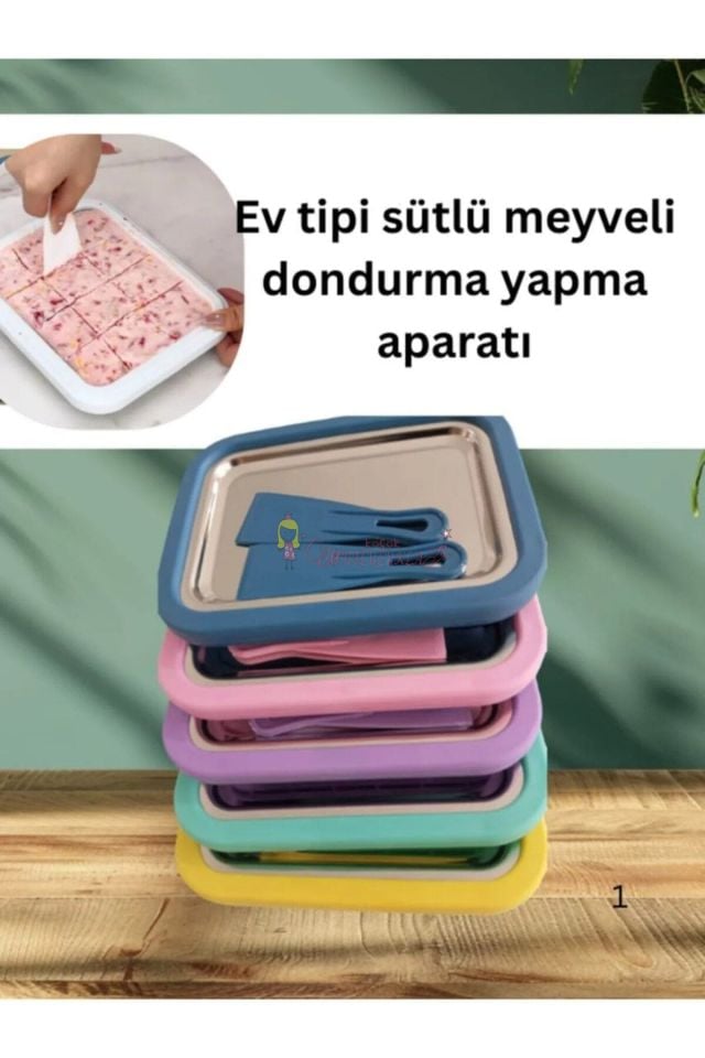 Ev Tipi Spatulalı Kore Tarzı Rulo Dondurma Tavası Yoğurt Dondurma Bowl Tabağı Dondurma Yapma Aparat