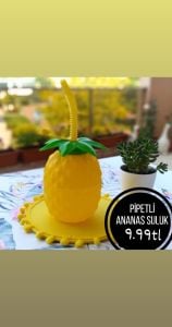 ANANAS PİPETLİ SULUK ( BÜKÜLEBİLİR PİPET )