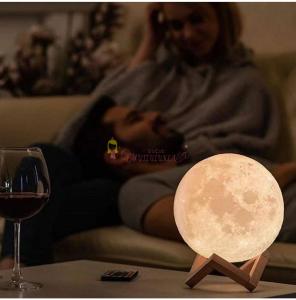 Ay Şeklinde Dekoratif 3D Gece Lambası Led Masa Lambası
