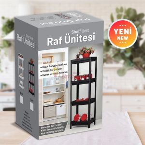 DEKORATİF DEMONTE 4 KATLI ÇOK AMAÇLI BANYO VE MUTFAK RAF