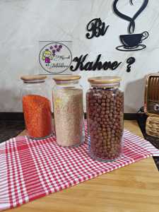 BAMBU KAPAKLI CAM KAVANOZ