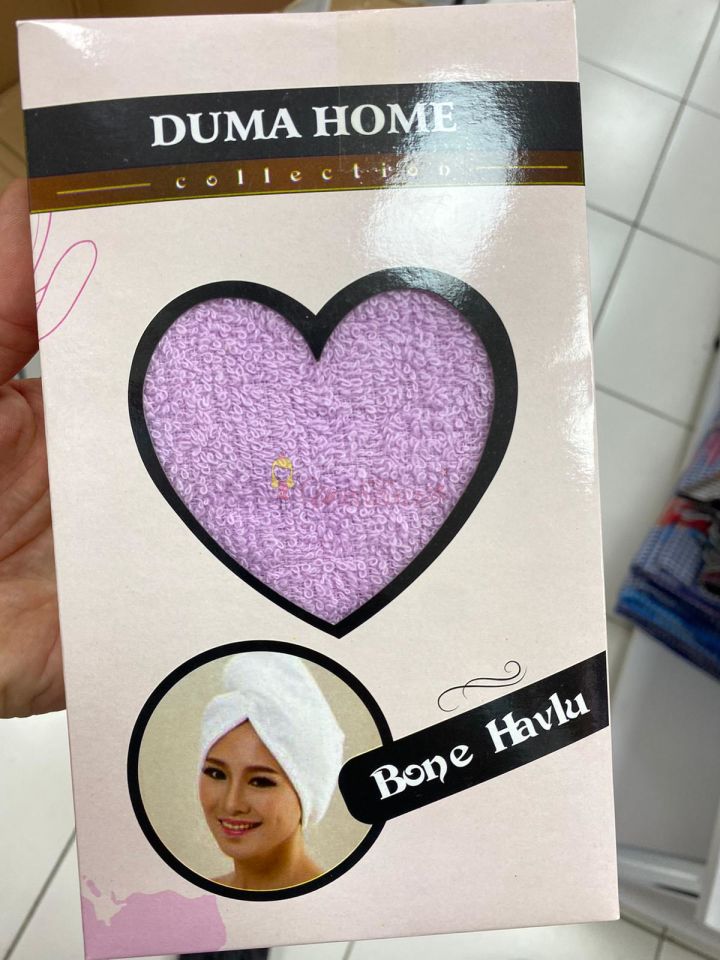 Düğmeli Havlu Saç Kurulama Bonesi Sarı Renk Bone Havlu