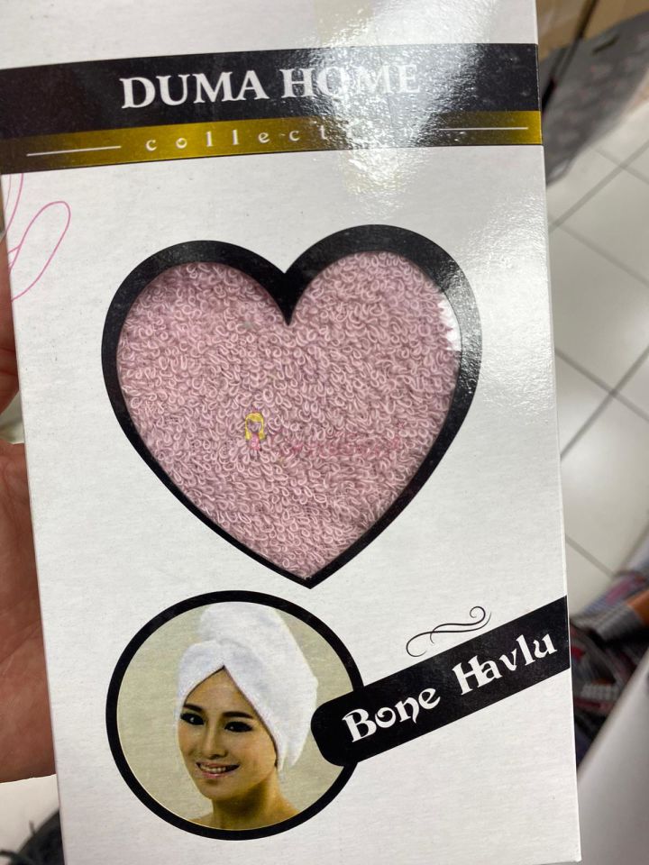 Düğmeli Havlu Saç Kurulama Bonesi Sarı Renk Bone Havlu