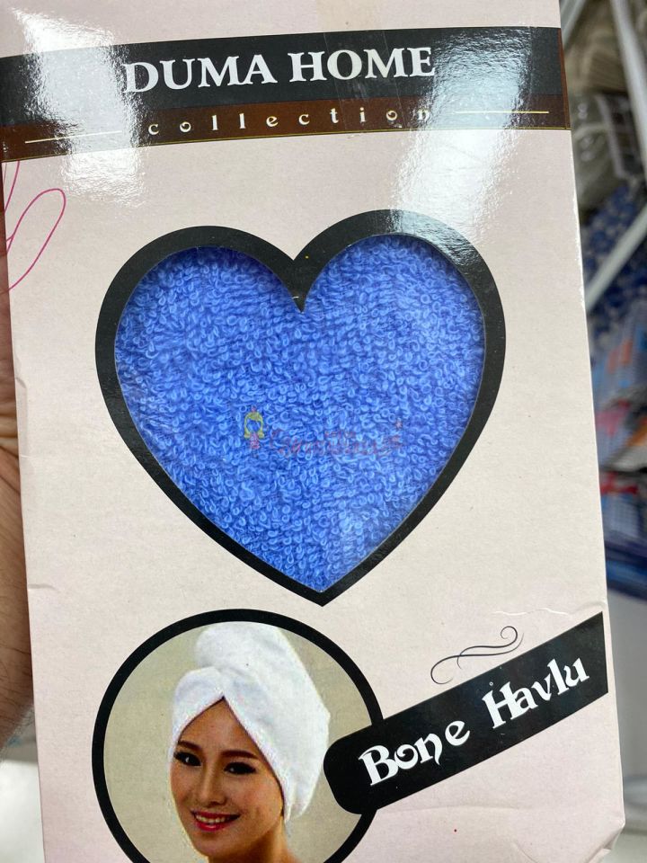 Düğmeli Havlu Saç Kurulama Bonesi Sarı Renk Bone Havlu