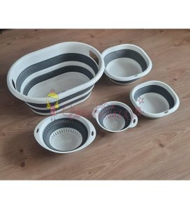 Katlanabilir Sepet / Badya ve Süzgeç Takımı 5'li