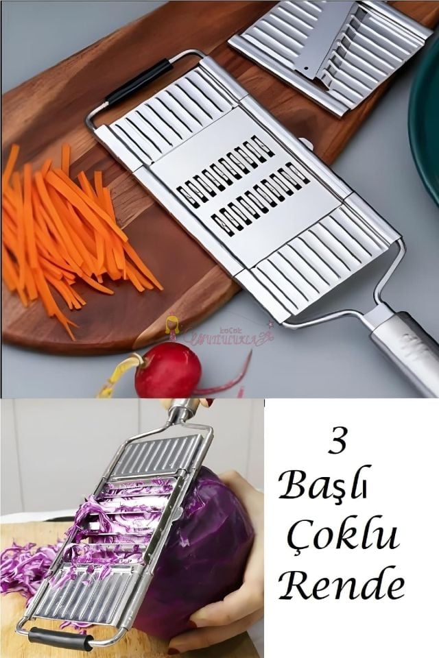 Çoklu Dilimleyici Dograyıcı Rende 3 Parça MANDOLİN