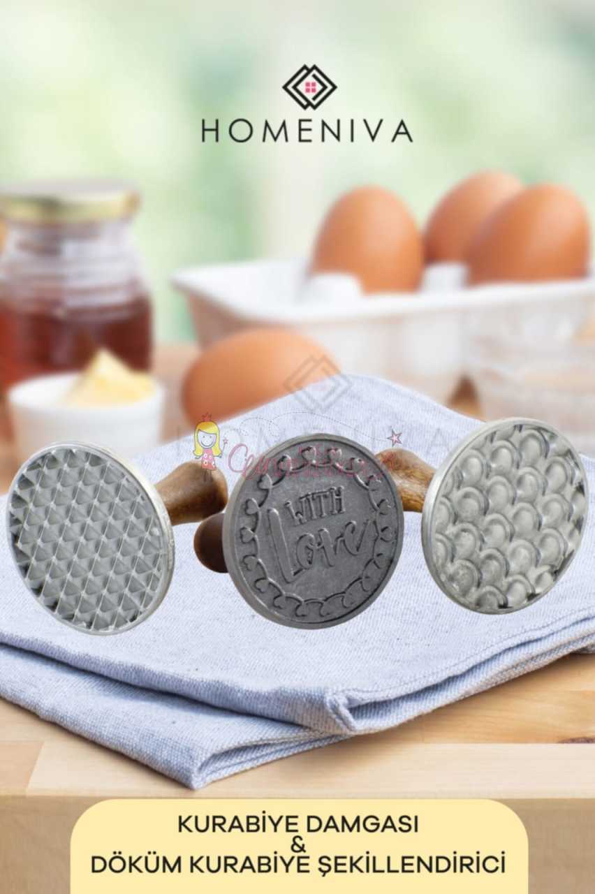 3 Lü Döküm Kurabiye Kalıbı Şekillendirici Cookıe Stamps