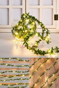 Yapraklı Dekorlu 3 Metre Peri Led Pilli  Işık